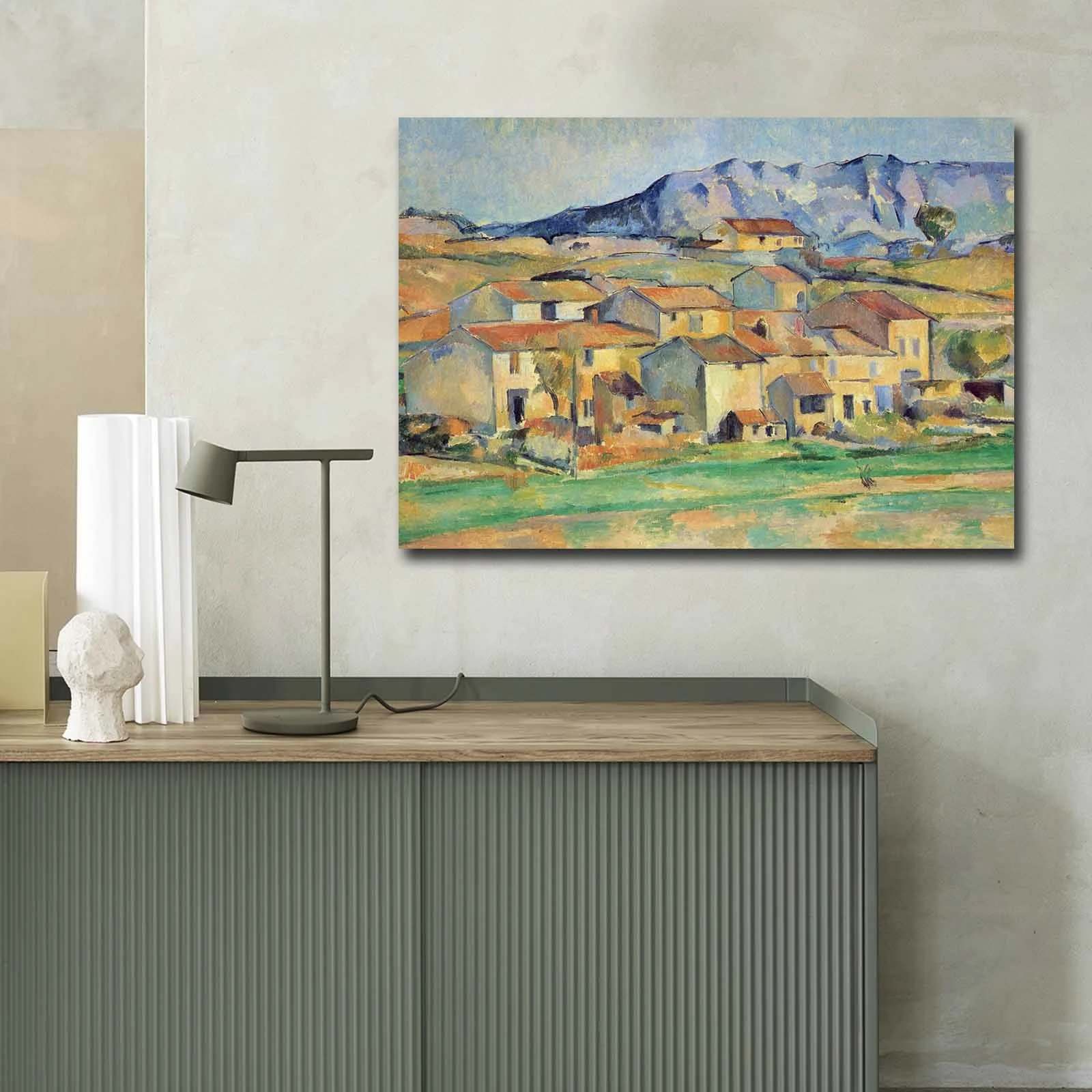 Pikturë dekorative në kanavacë, Wallity, 70100FAMOUSART-043, Hamlet at Payennet nga Paul Cézanne, shumëngjyrëshe, 70x100cm