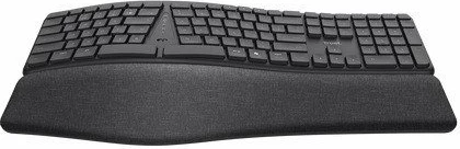 Tastierë ergonomike wireless Trust Keyra 25459, US layout, numpad, me mbështetëse dore, e zezë