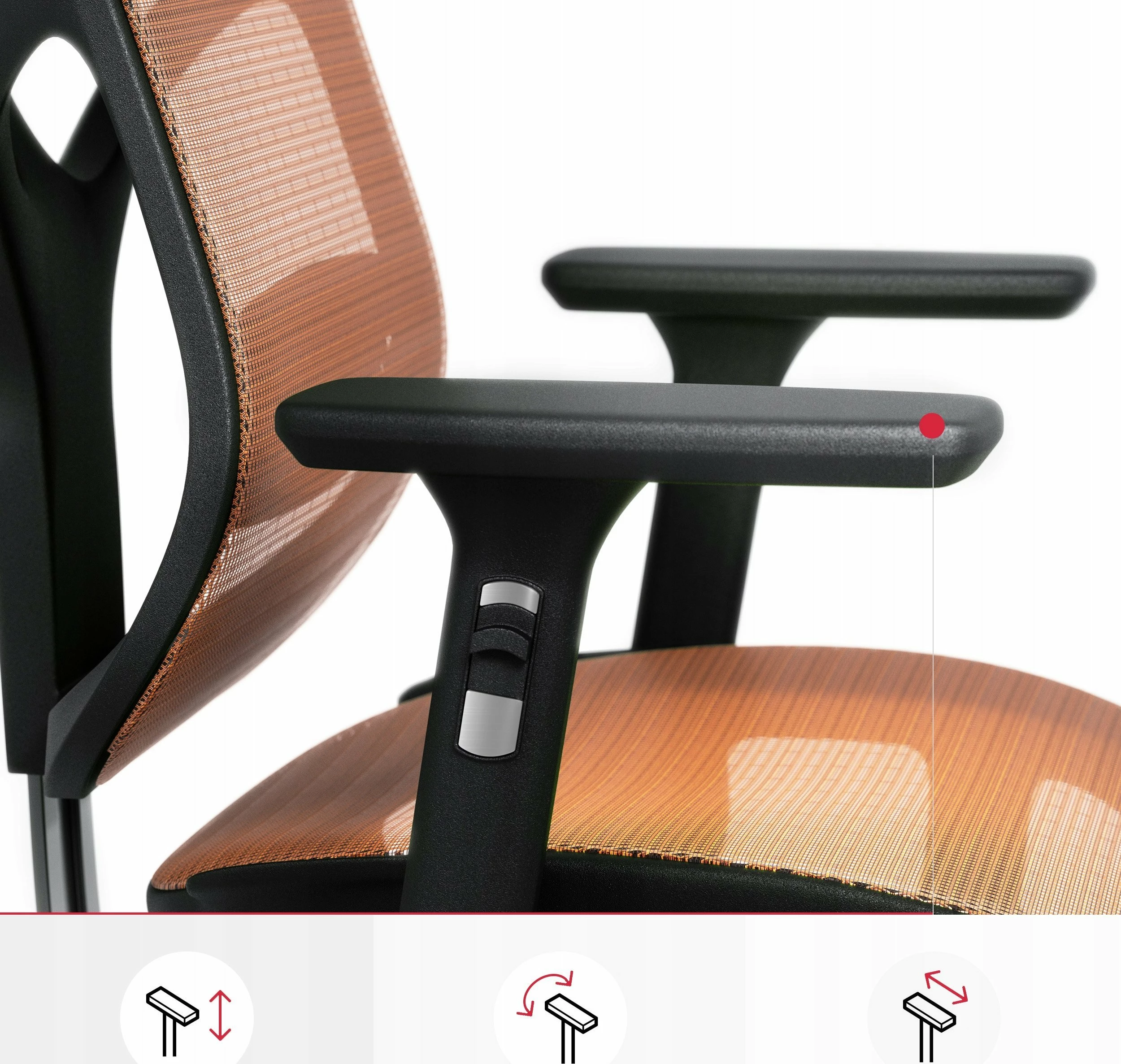 Karrige zyre ergonomike Diablo Chairs V-Basic, 140 kg, portokalli