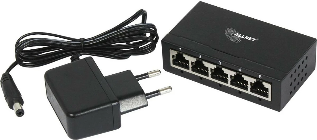 Switch rrjeti ALLNET 215276, 5x Gigabit Ethernet, desktop, fanless, i zi