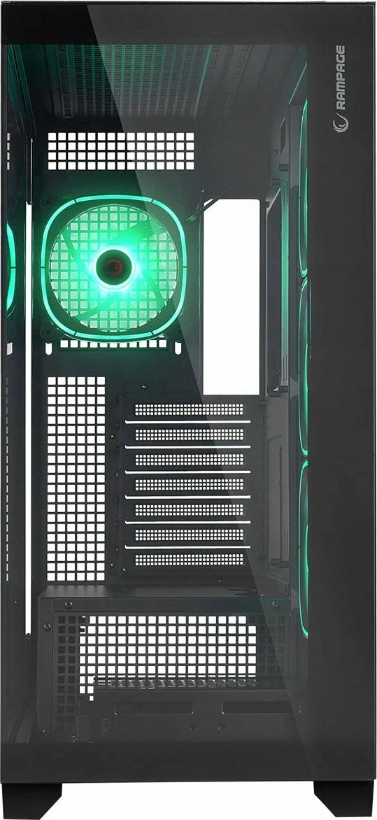 Kasë Rampage Hydra V1 Midi Tower ARGB 4x ventilator, USB-C, e zezë