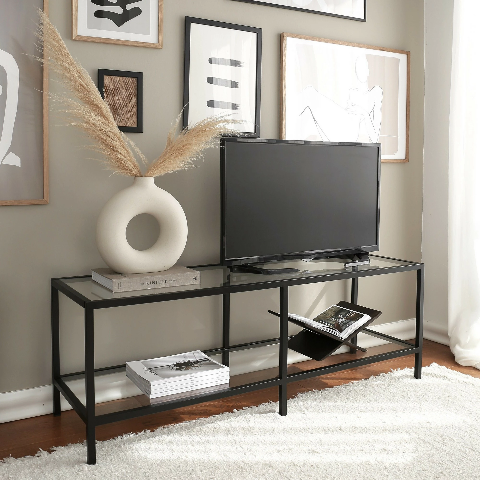 Komodë TV Hanah Home, Basic TV500, e zezë mat