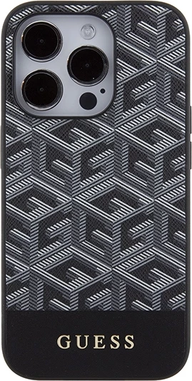 Mbështjellës Guess GCube Stripes MagSafe për iPhone 15 Pro Max, i zi