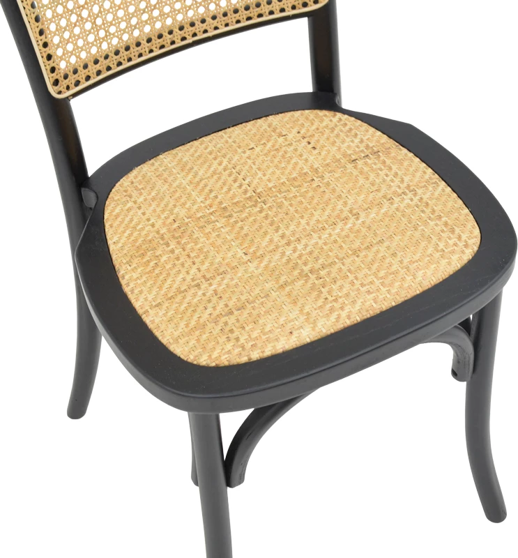 Karrige e grumbullueshme Zozele, ratan natyral, dru toon, 45x51x88cm