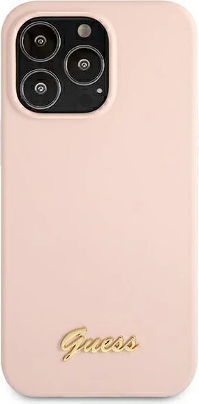 Mbështjellës Guess GUHMP13LLSLMGLP për iPhone 13/13 Pro 6.1", silikon, MagSafe, rozë e çelur
