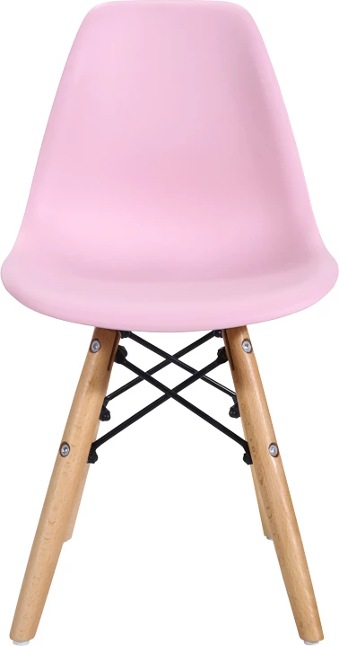 Karrige Julita për fëmijë, PP rozë, dru ahu natyral, 35x31x57.5cm, set prej 4 copësh