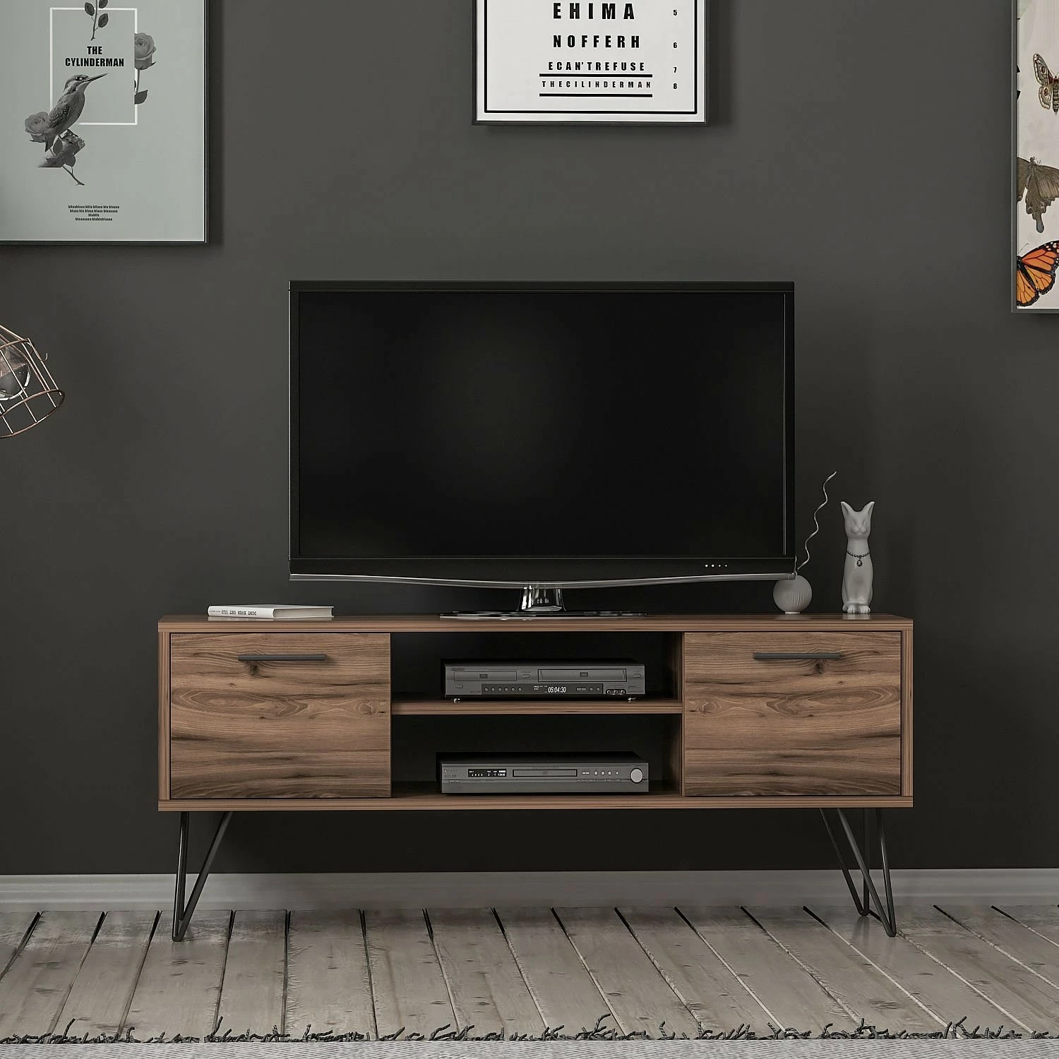 Njësi TV Hanah Home, Almira, ngjyrë arre, 35x50x120cm