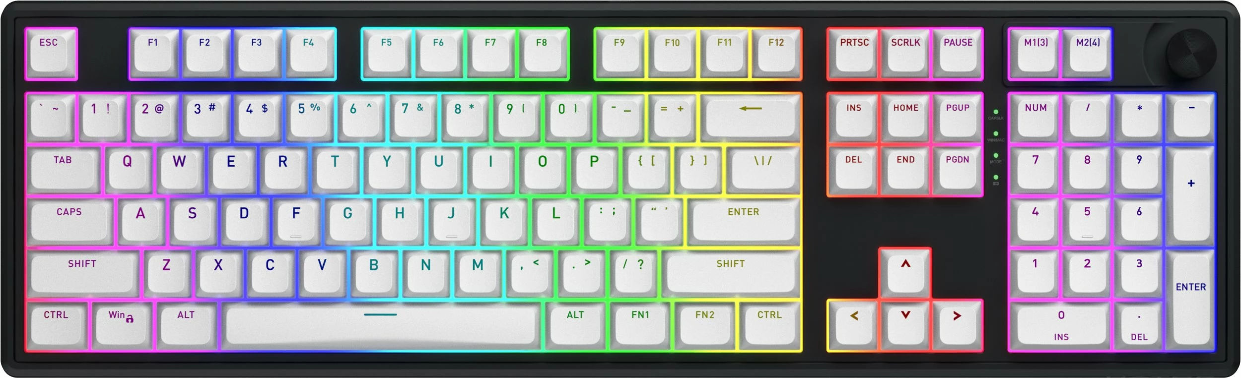 Tastierë mekanike wireless Hator Skyfall 100 HTK3100, Aurum Lemon Linear, RGB, US layout, 100%, e bardhë