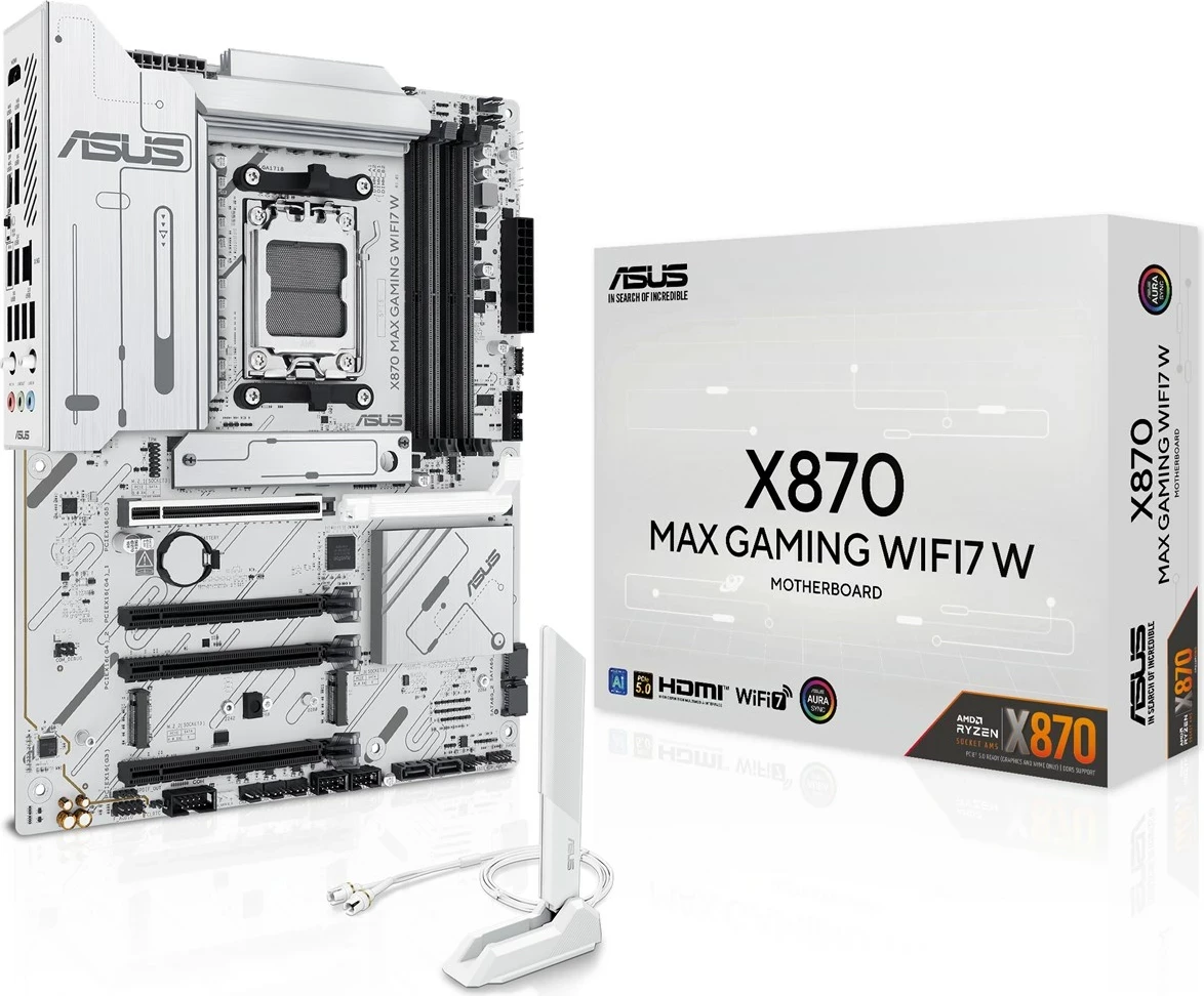 Pllakë amë ASUS X870 MAX GAMING WIFI7 W, Socket AM5, ATX, e bardhë