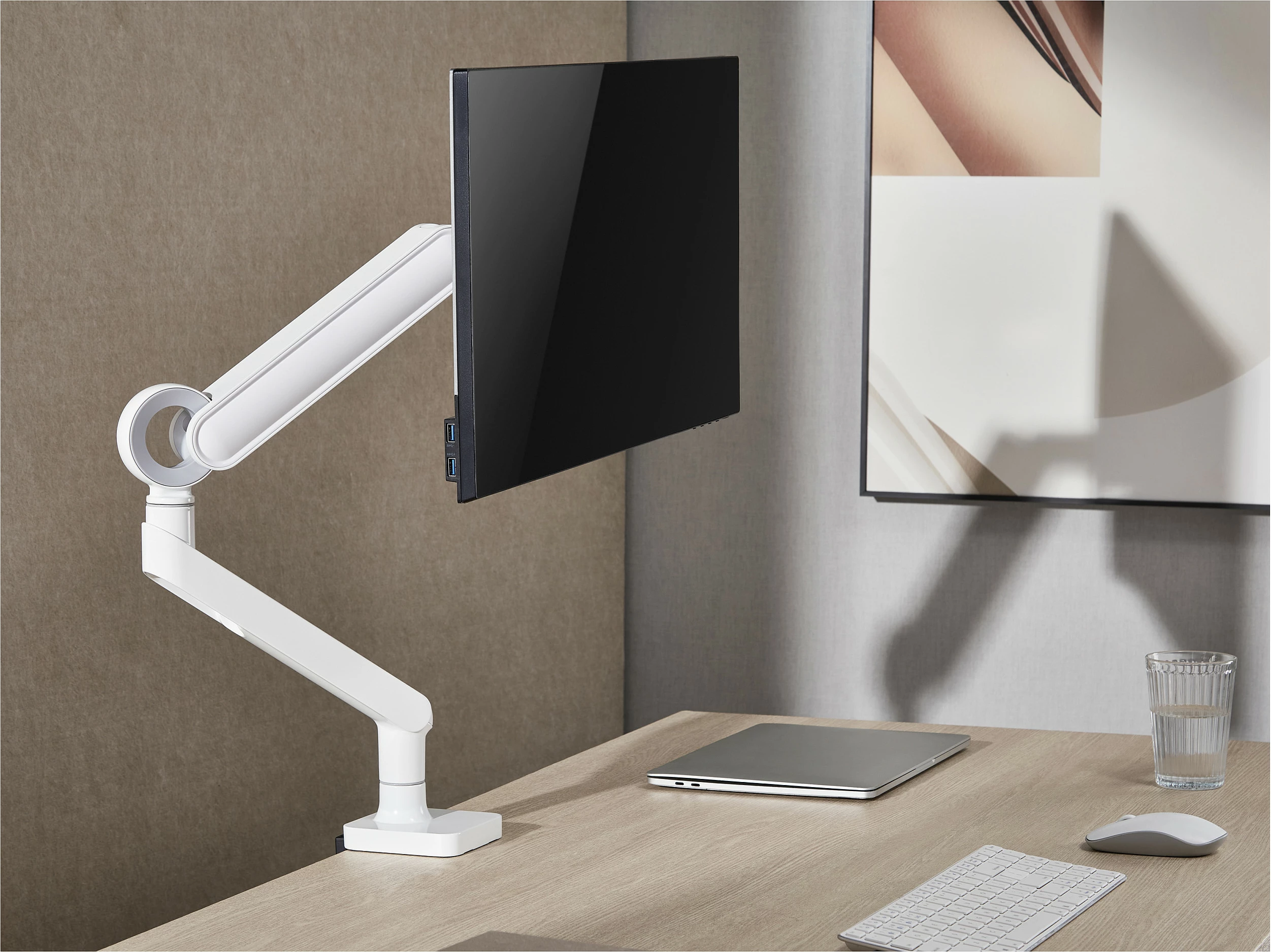Mbajtës monitori EQUIP 17-35", 1 monitor, VESA 75x75/100x100, gas spring, 10.5 kg, i bardhë