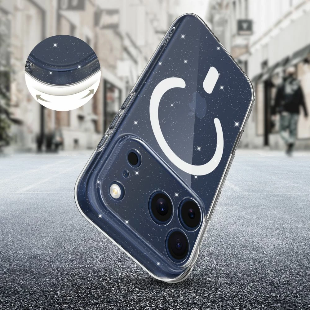 Mbështjellës Tech-Protect FlexAir MagSafe për iPhone 17 Pro, transparent me shkëlqim, 1 copë