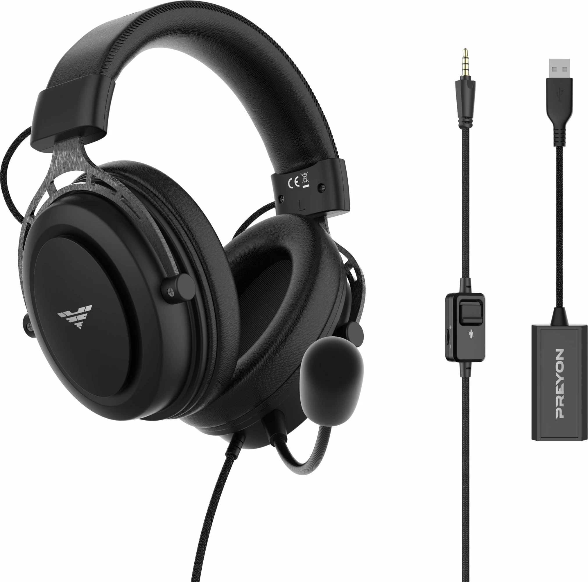 Kufje gaming PREYON Storm Fly II PSF253B 7.1 surround, me mikrofon të shkëputshëm, wired USB/3.5 mm, të zeza