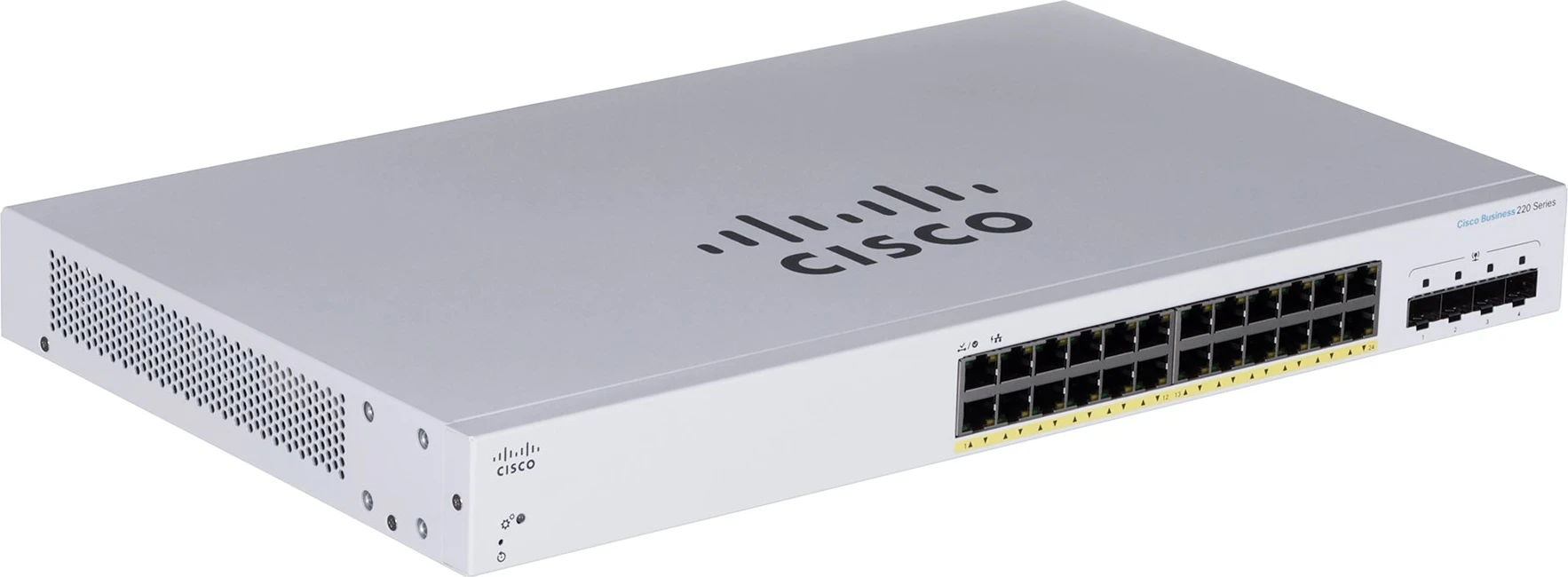 Cisco CBS220-24P-4G Ethernet i menaxhuar L2 Gigabit (10/100/1000) Fuqia mbi Ethernet (PoE) 1U Bardhë