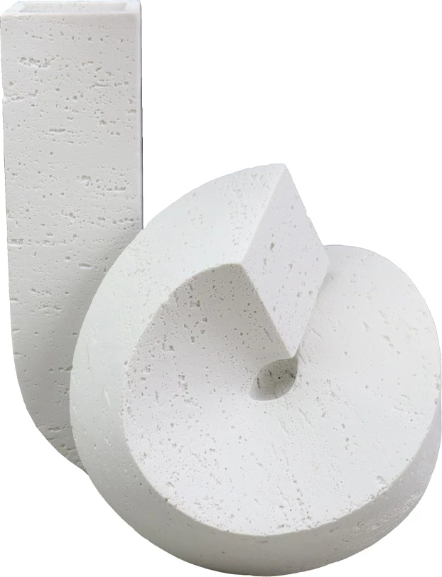 Vazo dekorative Gorm, polirezine, e bardhë, 21x19x25cm