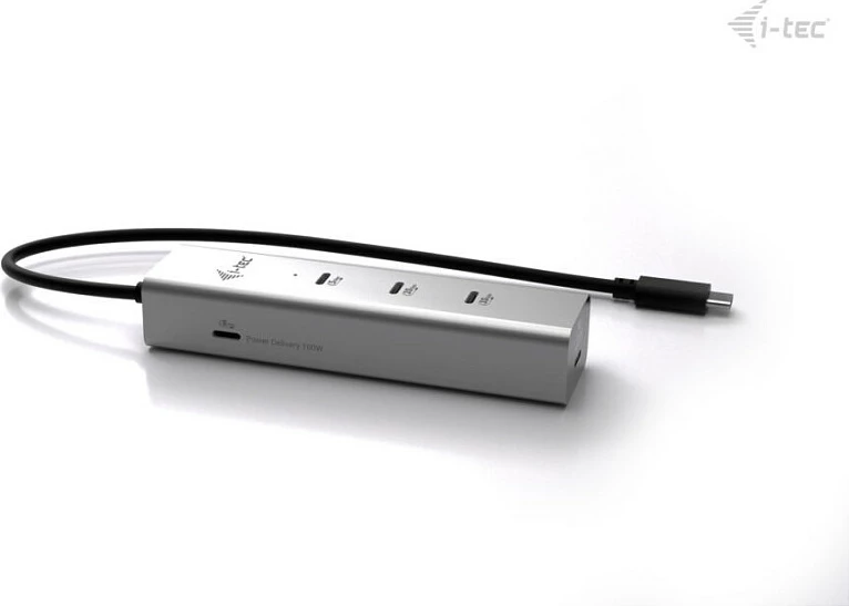 USB-C hub I-Tec D I-TEC, 5 porta, 85W, argjendtë