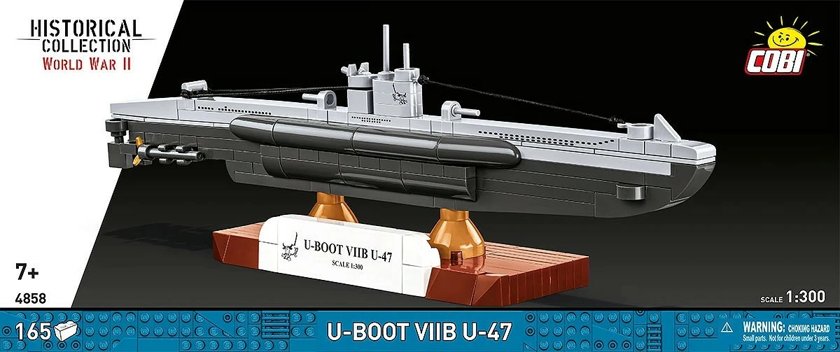 Set bllokash ndërtimi COBI U-Boat VIIB U-47, 165 copë, 1:300, 7+, gri