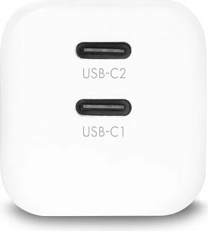 Karikues muri DICOTA 2-port GaN 45W, EU, i bardhë
