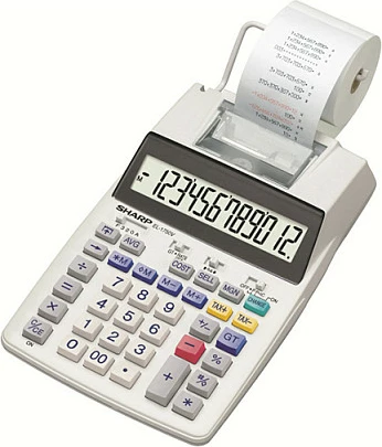 Kalkulator me printer Sharp EL-1750V, desktop, gri e hapur