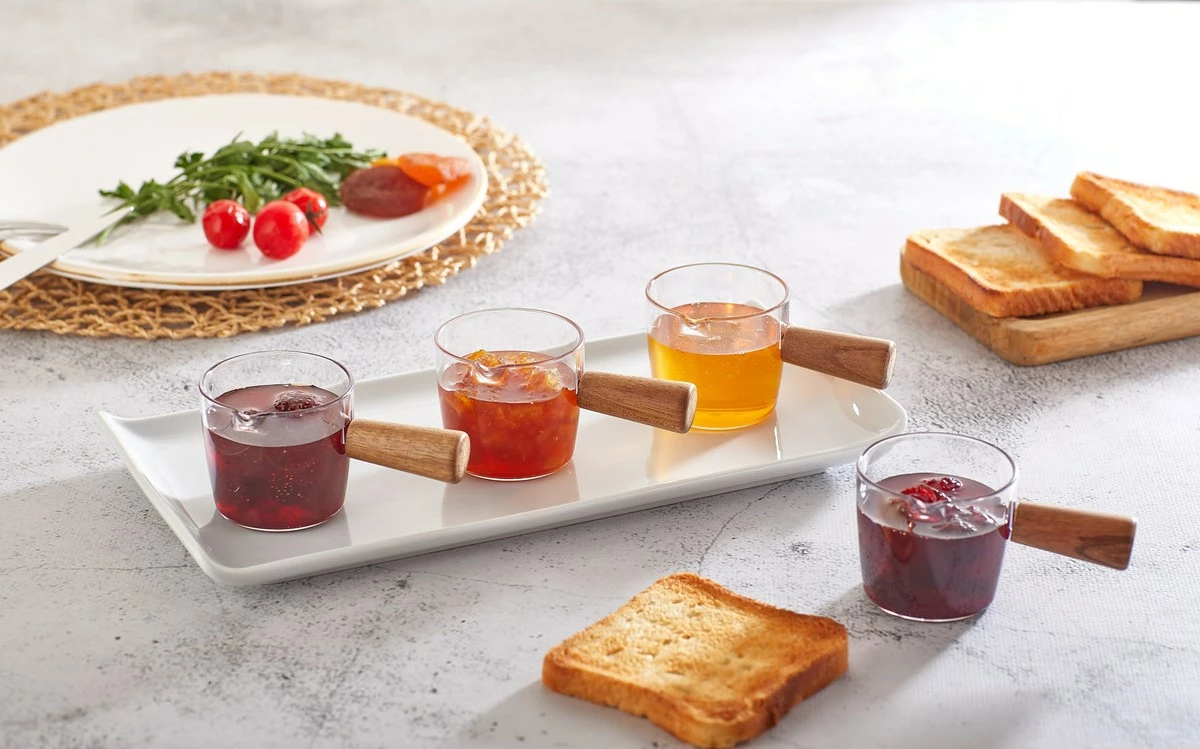 Set për mëngjes Kitchen Life, 4 copë, transparent