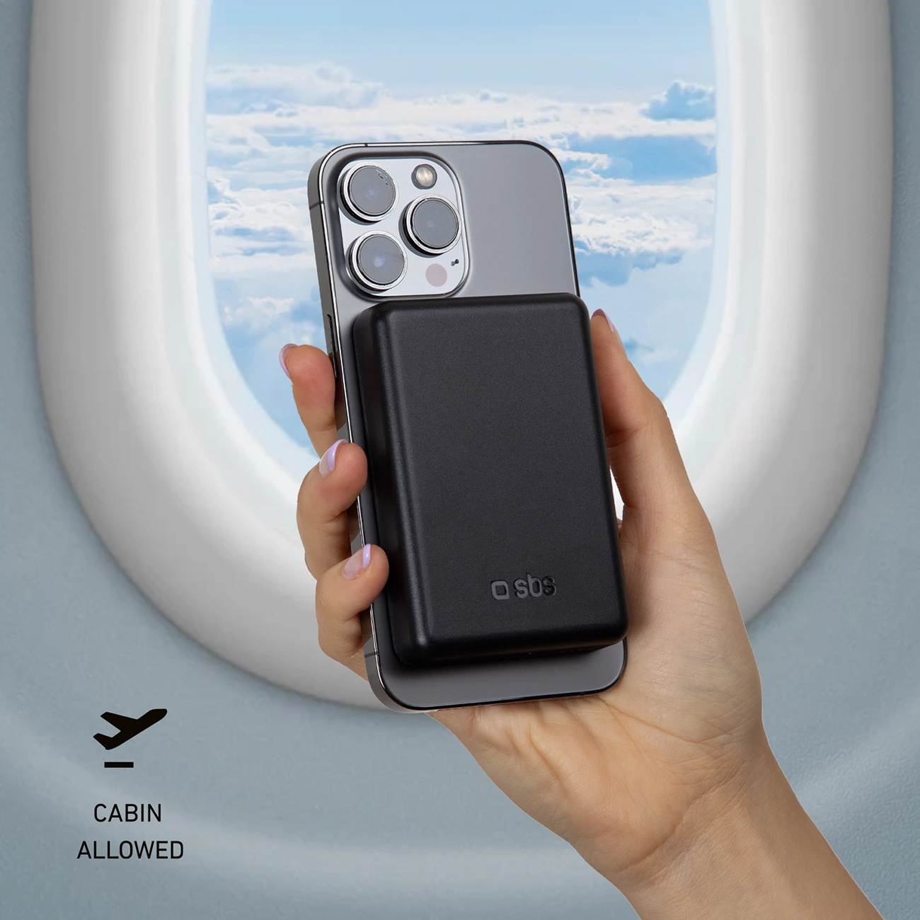 Power bank SBS TEBB5000MAG1CK, 5000 mAh, MagSafe, USB-C, i zi