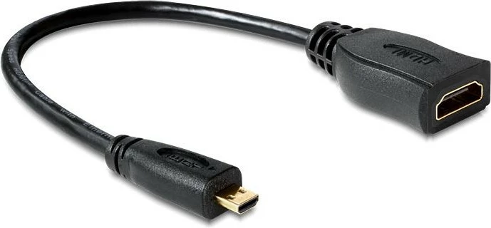 Kabëll HDMI DeLOCK 65391, 0.23m, HDMI Type A në HDMI Type D, zi
