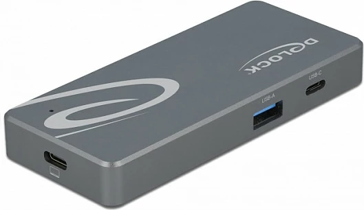 Lexues kartelash DeLOCK USB-C për CFast/SD me USB Hub, USB 3.2 Gen1, 5 Gbit/s, gri