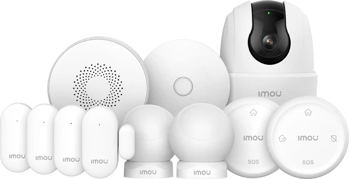 Sistem alarmi shtëpie IMOU Alarm Kit-11 Ranger 2C, kamerë 3MP, Zigbee/Wi‑Fi, set komplet, i bardhë