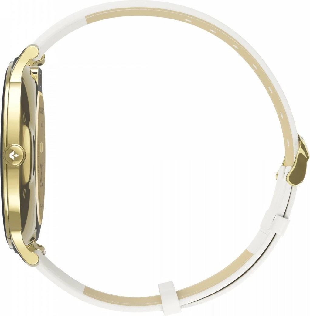 Smartwatch Garett Verona 2, 1.43\" AMOLED 466x466, IP68, Bluetooth thirrje, 200 mAh, Gold, set me rrip mesh + rrip lëkure eko i bardhë