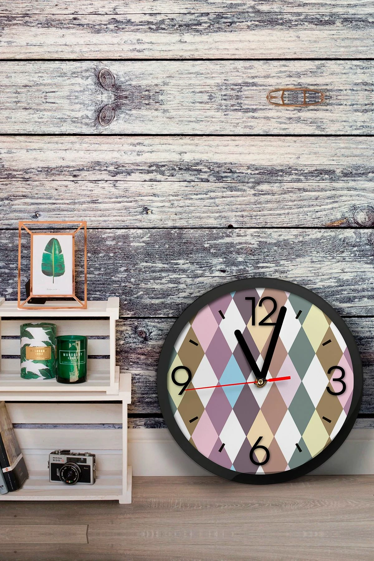 Orë muri dekorative MDF, shumëngjyrëshe, Wallity, Artavessa3Dclock14