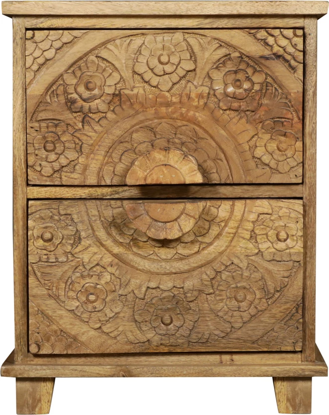 Komodinë Bali, dru mango natyral, 40x32x51cm