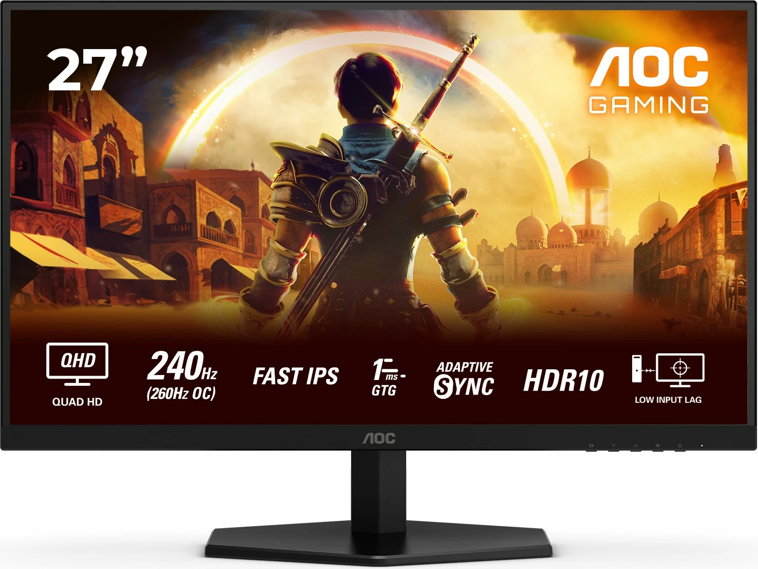 Monitor gaming AOC Q27G42ZE 27 inç, Fast IPS, QHD, 240Hz, zi/kuqe