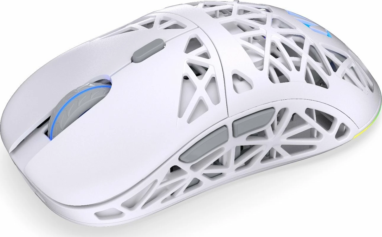 Maus gaming Endorfy LIV Plus Wireless EY6A017, PAW3395, 26000 DPI, RGB, tri-mode, dock karikimi, i bardhë