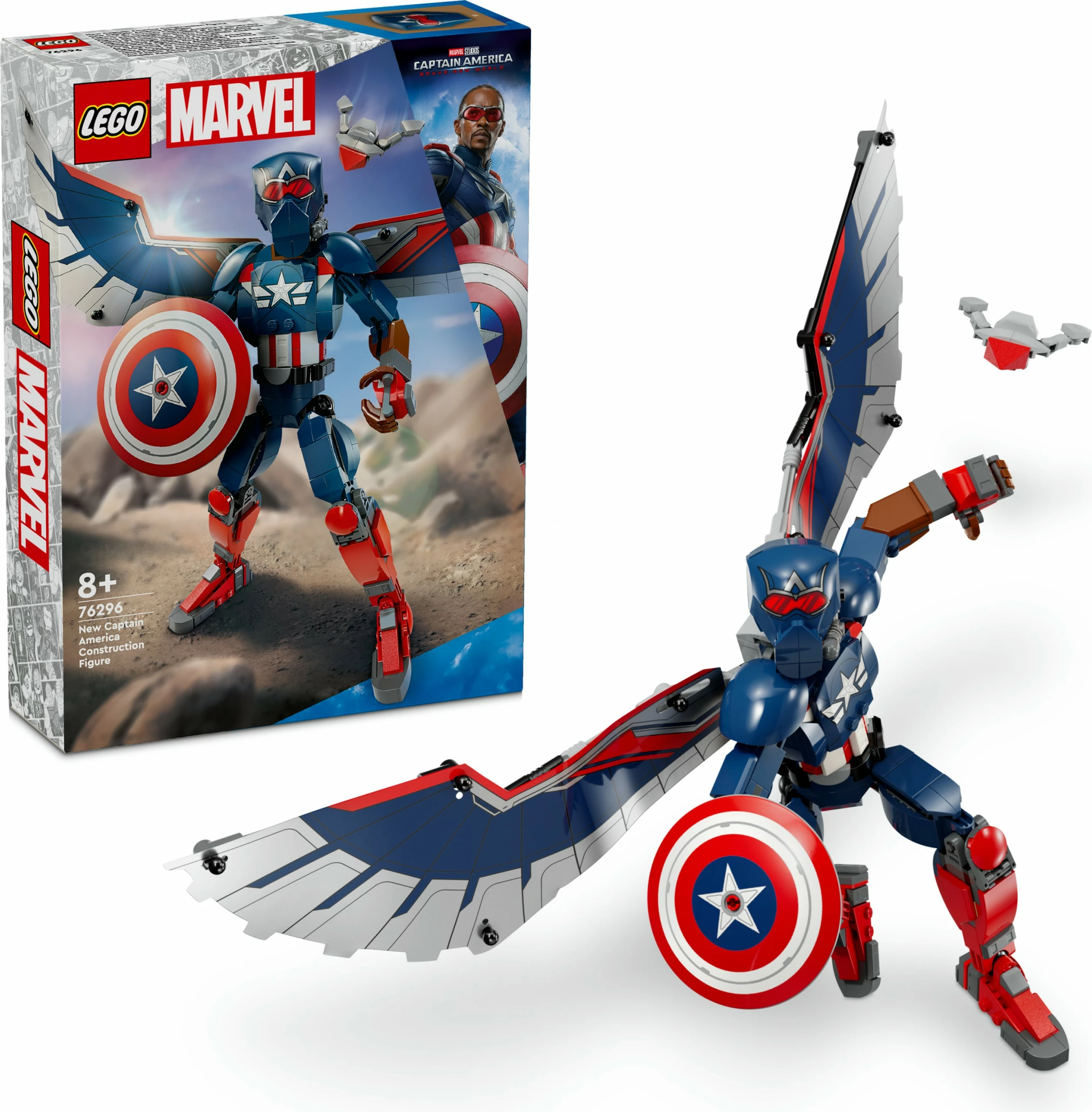 Set ndërtimi LEGO Marvel 76296 New Captain America, shumëngjyrësh