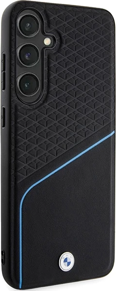 Mbështjellës BMW Signature Leather Textured & Line MagSafe për Samsung Galaxy S24+ S926, i zi