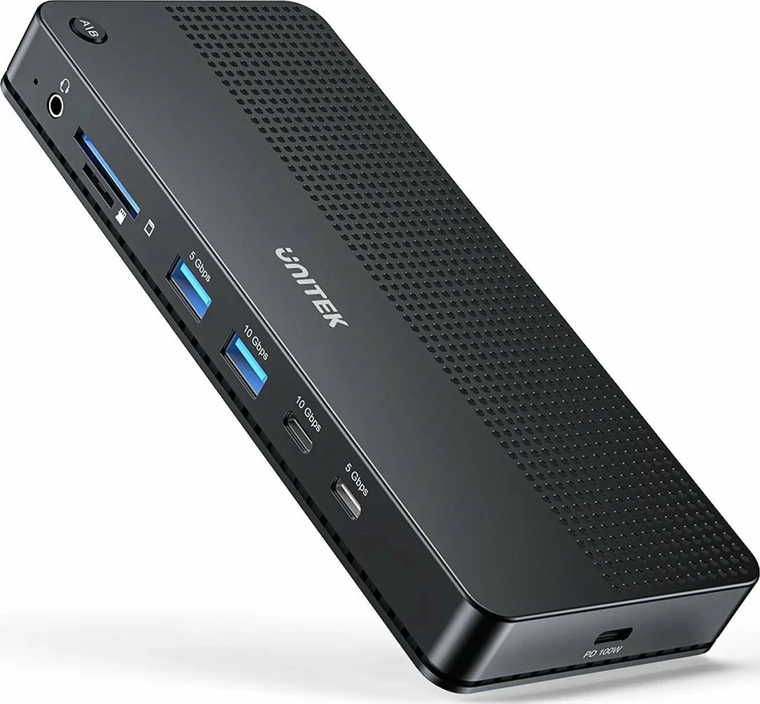 Switch KVM Unitek D1103A, 2 PC, 4K@60Hz, 2x HDMI + DisplayPort, Gigabit Ethernet, USB-C PD 100W, i zi