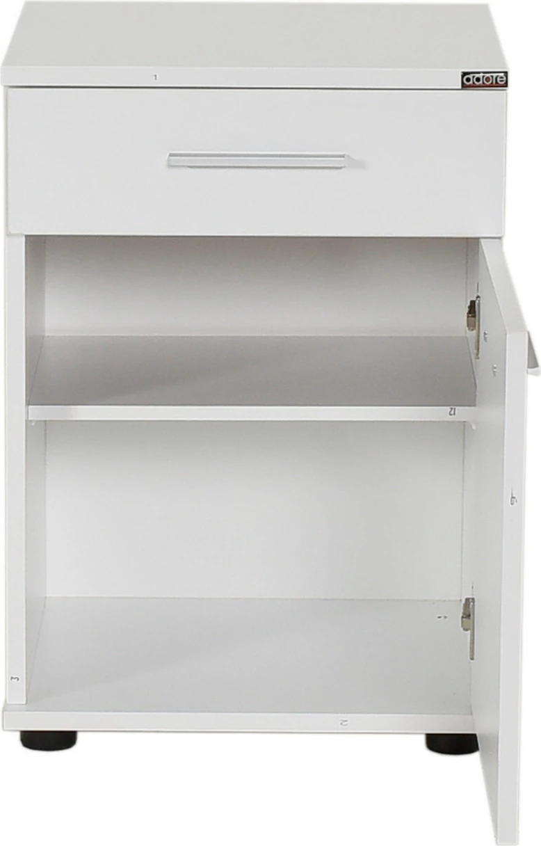 Komodinë e bardhë për dhomë gjumi, Hanah Home, Kmd-511-Bb-1