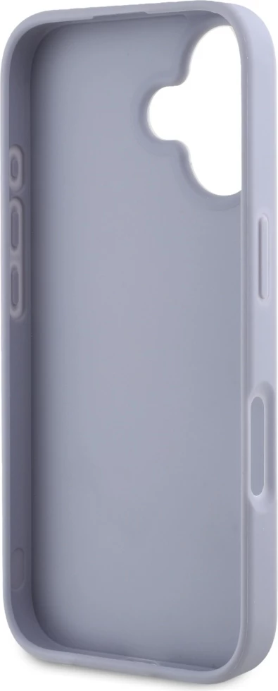 Mbështjellës Guess Hot Stamp 4G Pattern Triangle Metal Logo për iPhone 16, Vjollcë