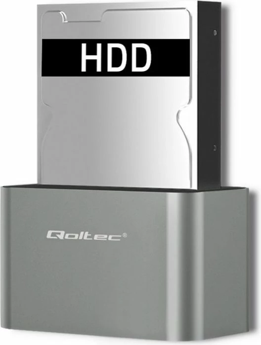 Stacion docking Qoltec HDD/SSD 2.5/3.5 SATA USB 3.0, argjendtë
