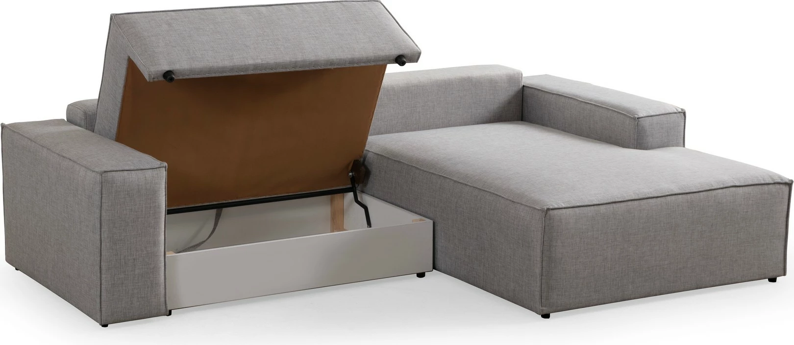 Kënd-sofë krevate Atelier del Sofa, Pırlo kënd i djathtë, gri e çelët