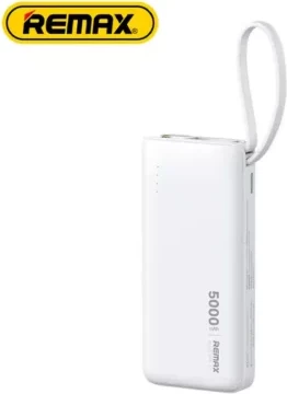 Power Bank Portativ, i bardhë me mini dritë