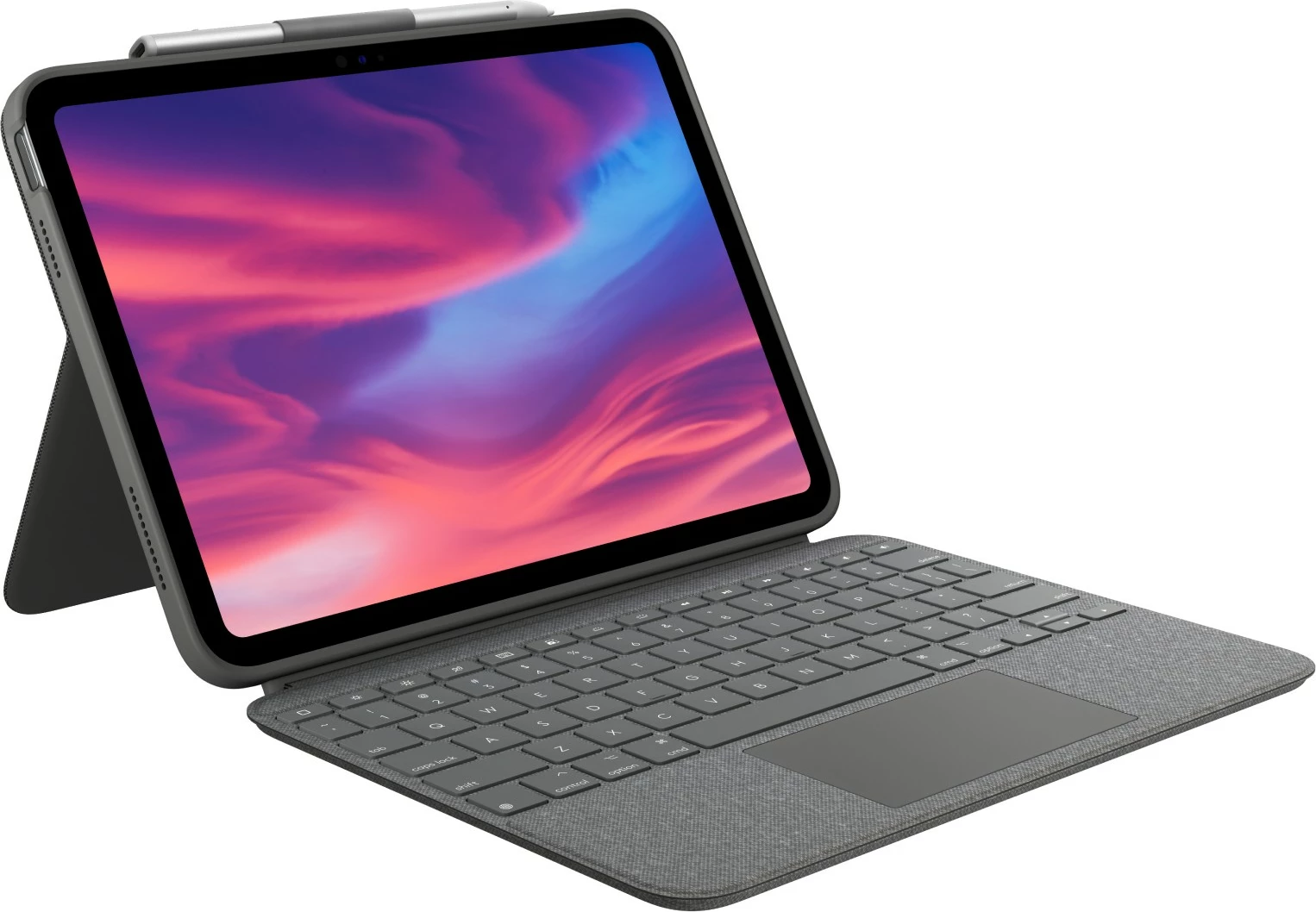 Tastierë me mbështjellës Logitech Combo Touch për iPad 10th gen, QWERTY, nordike, touchpad, gri