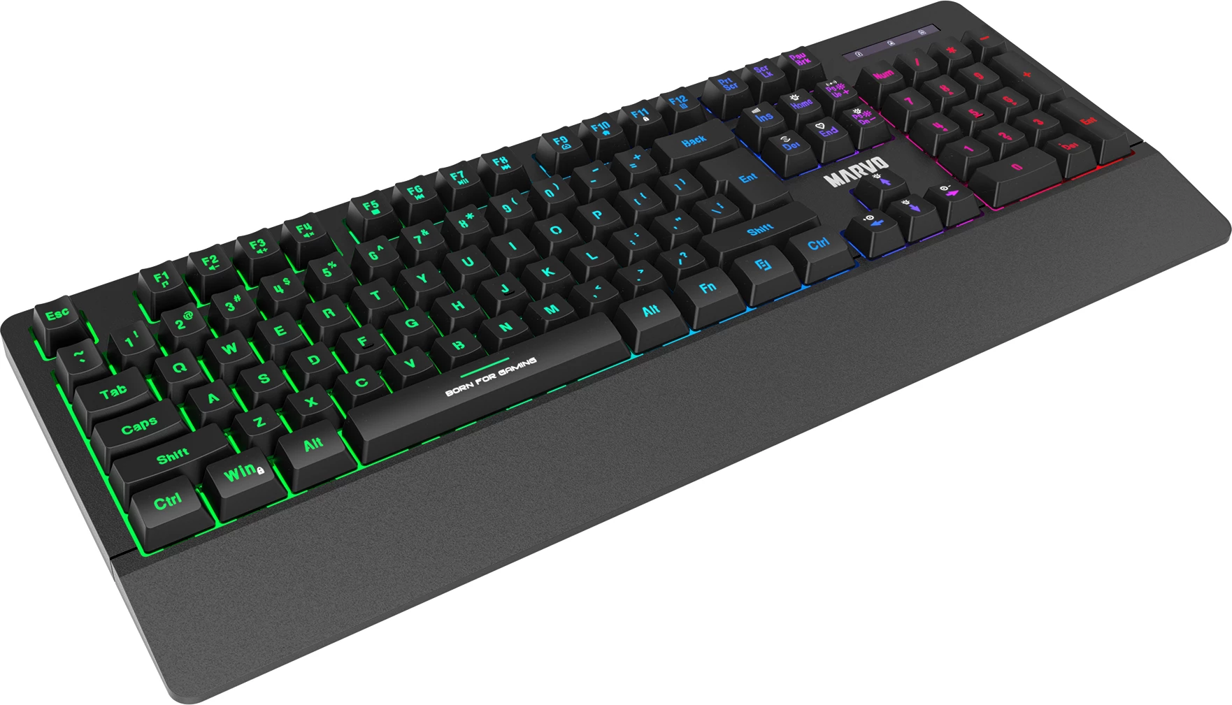 Tastierë gaming Marvo K635, full-size, membranë, USB, RGB, 104 taste, e zezë