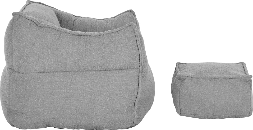 Set ulëse Sponge me këmbështetëse, ngjyrë gri-argjendtë, 95x102x73cm