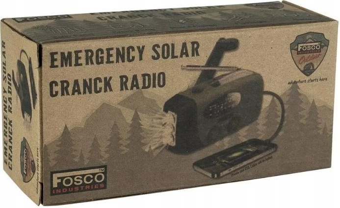 Radio emergjente FOSCO Outdoormen Edit, solar-dynamo, e zezë