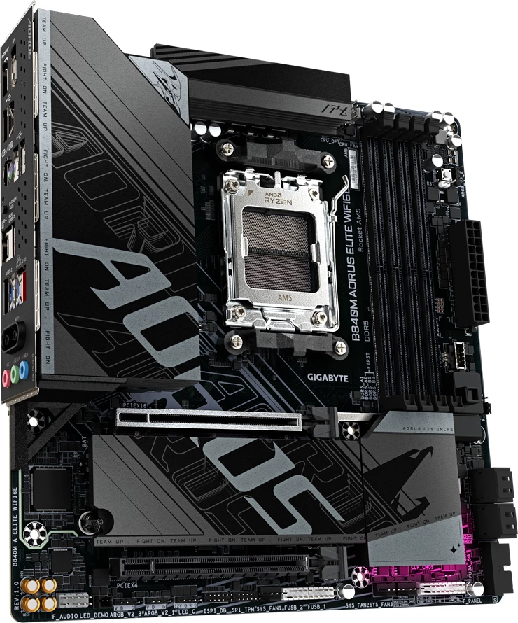 Pllakë amë GIGABYTE B840M AORUS ELITE WIFI6E AM5 4x DDR5 mATX