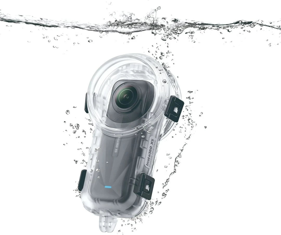 Mbështjellës Insta360 X5 Invisible Dive Case, për kamera sportive, IPX8, i tejdukshëm, i bardhë
