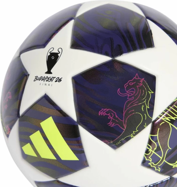 Top mini futbolli adidas UCL Champions League JX9099, e kaltër e errët/e bardhë/e verdhë/e rozë