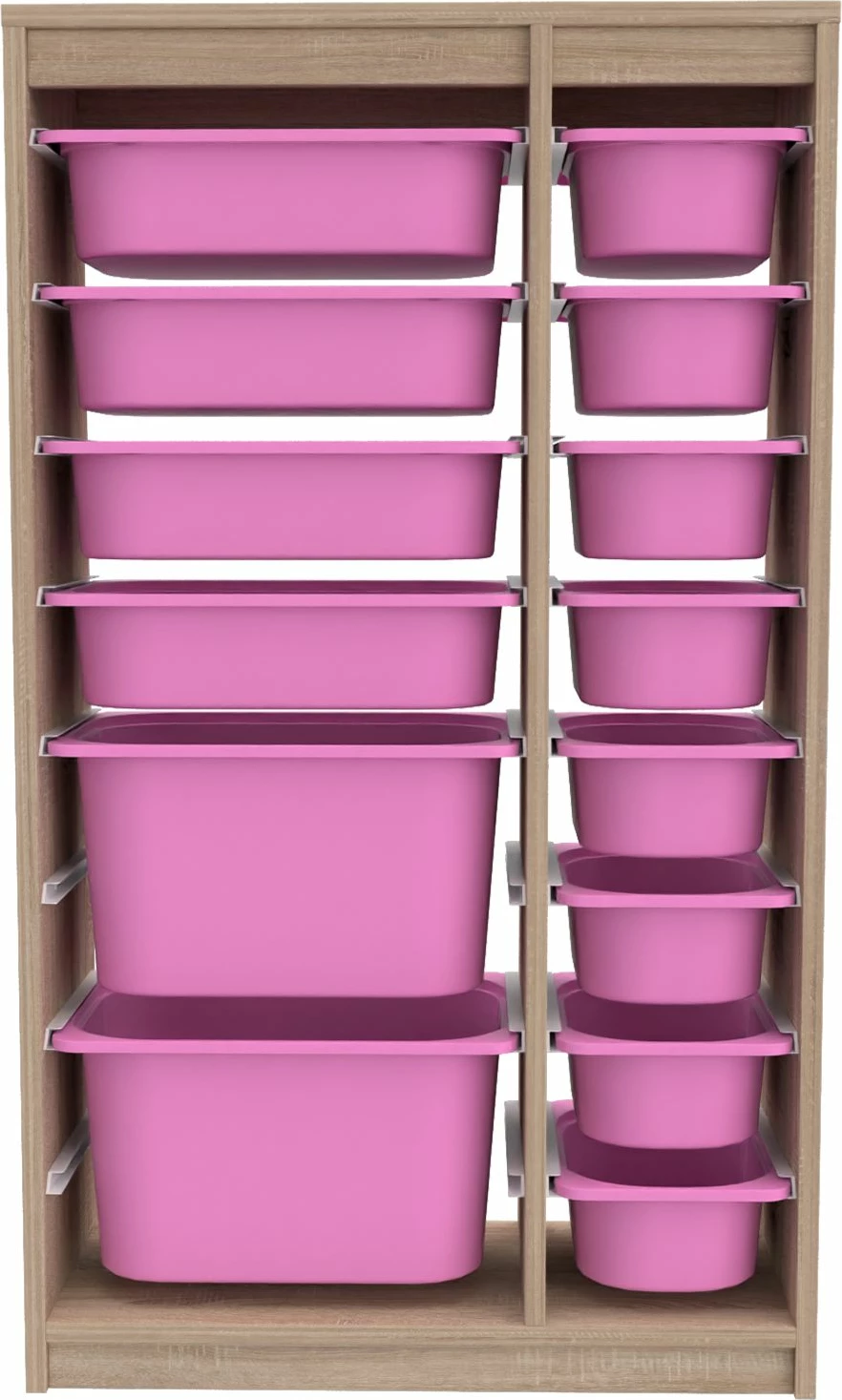 Dollap multifunksional Hanah Home, Montana Xs 2D4N8U, sonomo, rozë