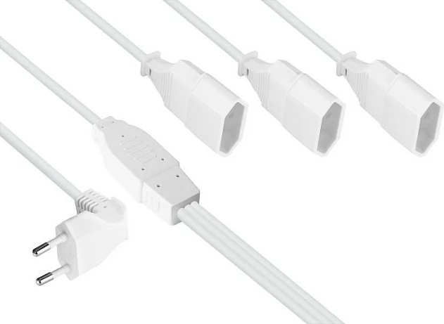 Kabllo zgjatëse Kabelmeister Euro, 3 prizë, 0.25 m, e bardhë