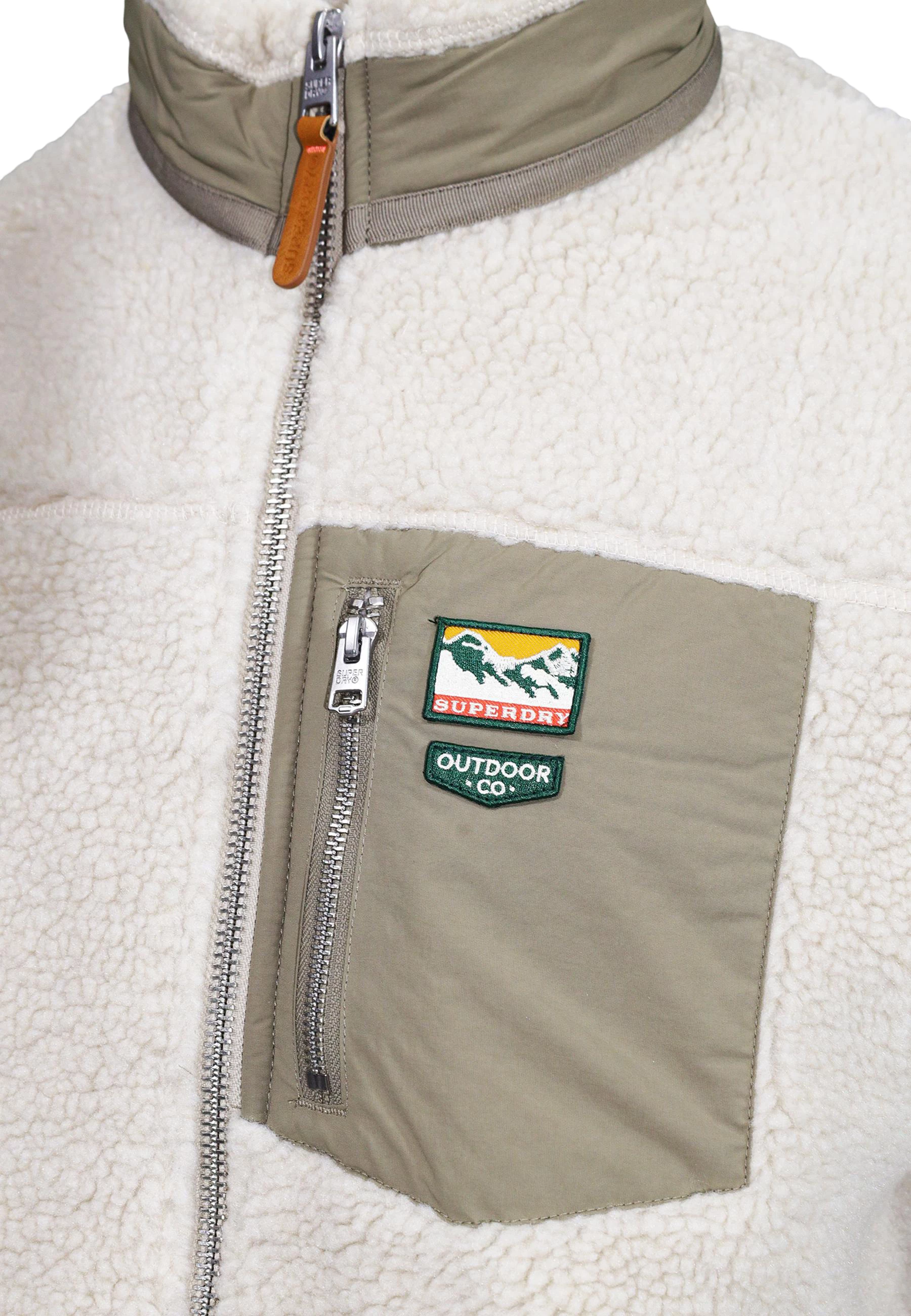 Jakne fleece për meshkuj Superdry Mountain Full Zip SDM2014575A, bezhë e çelët [Madhësia: S]